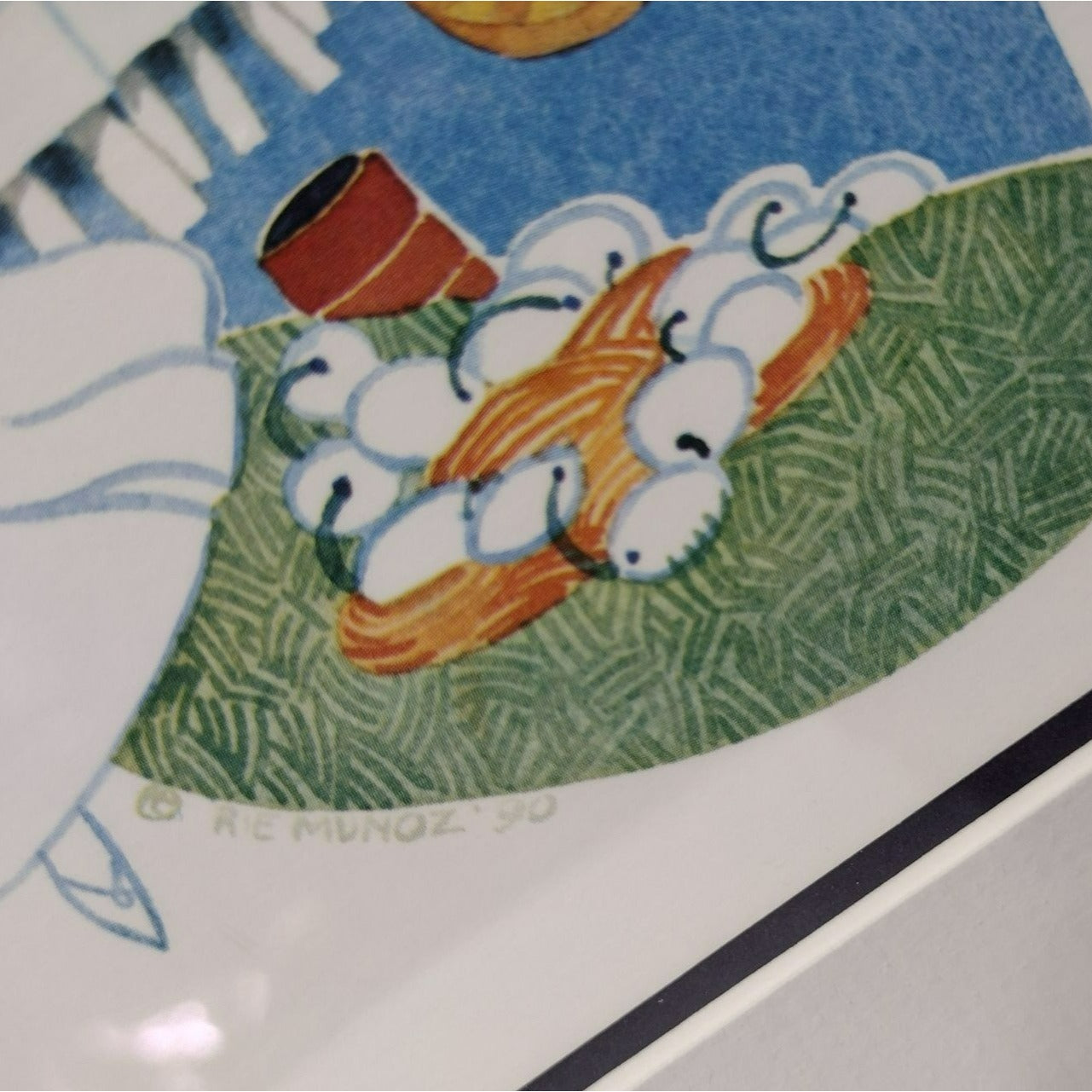 Rie Munoz Art Print, "Tenakee Wedding", Custom Framed and Matted, Alaska 1990s