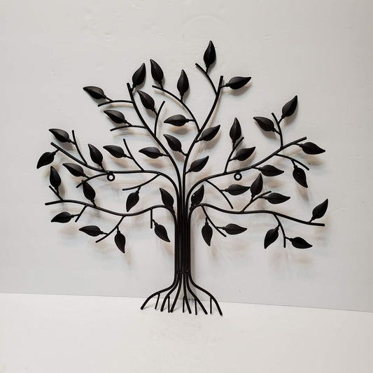 Rustic Metal Tree of Life Wall Sculpture, 18" Brown Black Hanging Art Boho Decor