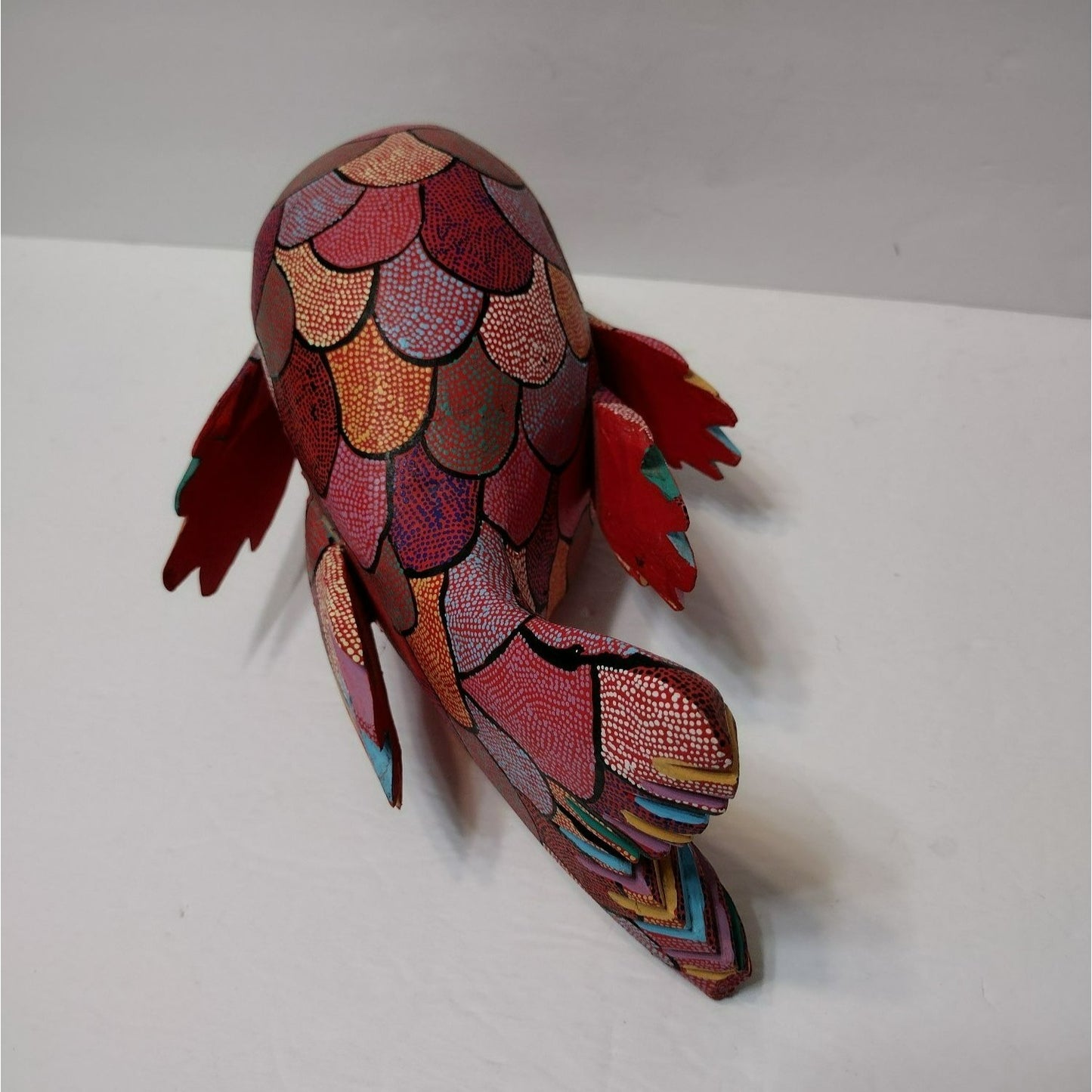 Pepe Santiago Oaxacan Alebrije Folk Art Fish Statue, Hand Painted Wood Carving Animal, Handmade in Mexico
