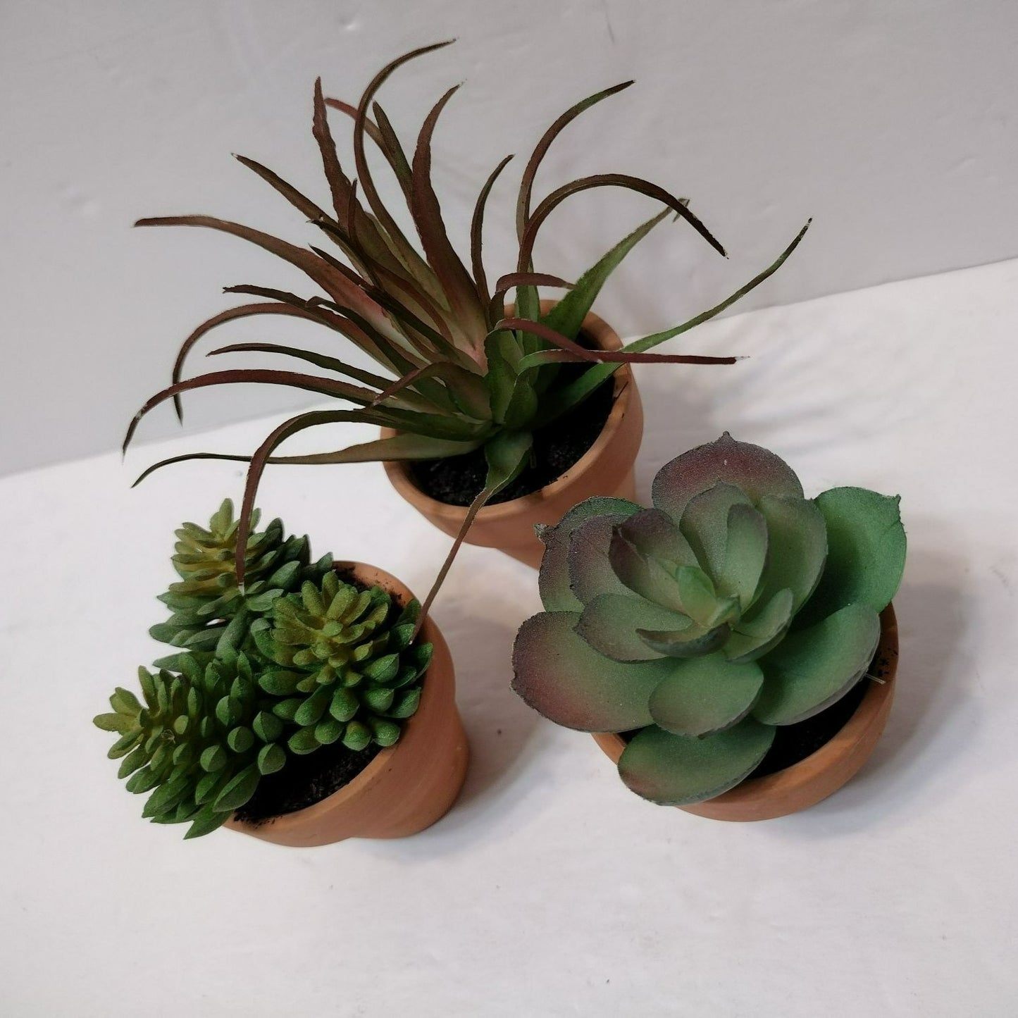 Set of 3 Faux Succulents in Terra Cotta Planters, Fake Houseplant Greenery Decor