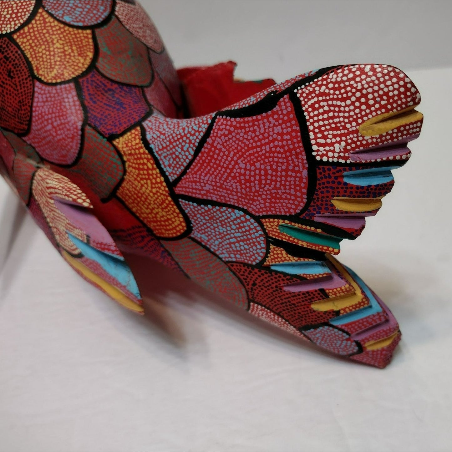 Pepe Santiago Oaxacan Alebrije Folk Art Fish Statue, Hand Painted Wood Carving Animal, Handmade in Mexico