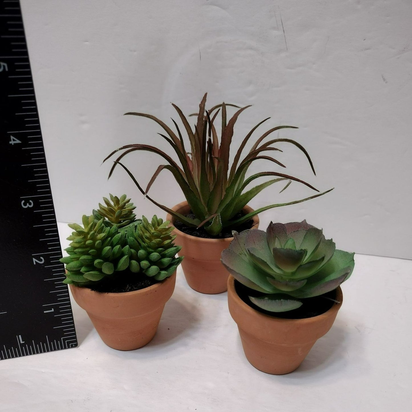 Set of 3 Faux Succulents in Terra Cotta Planters, Fake Houseplant Greenery Decor