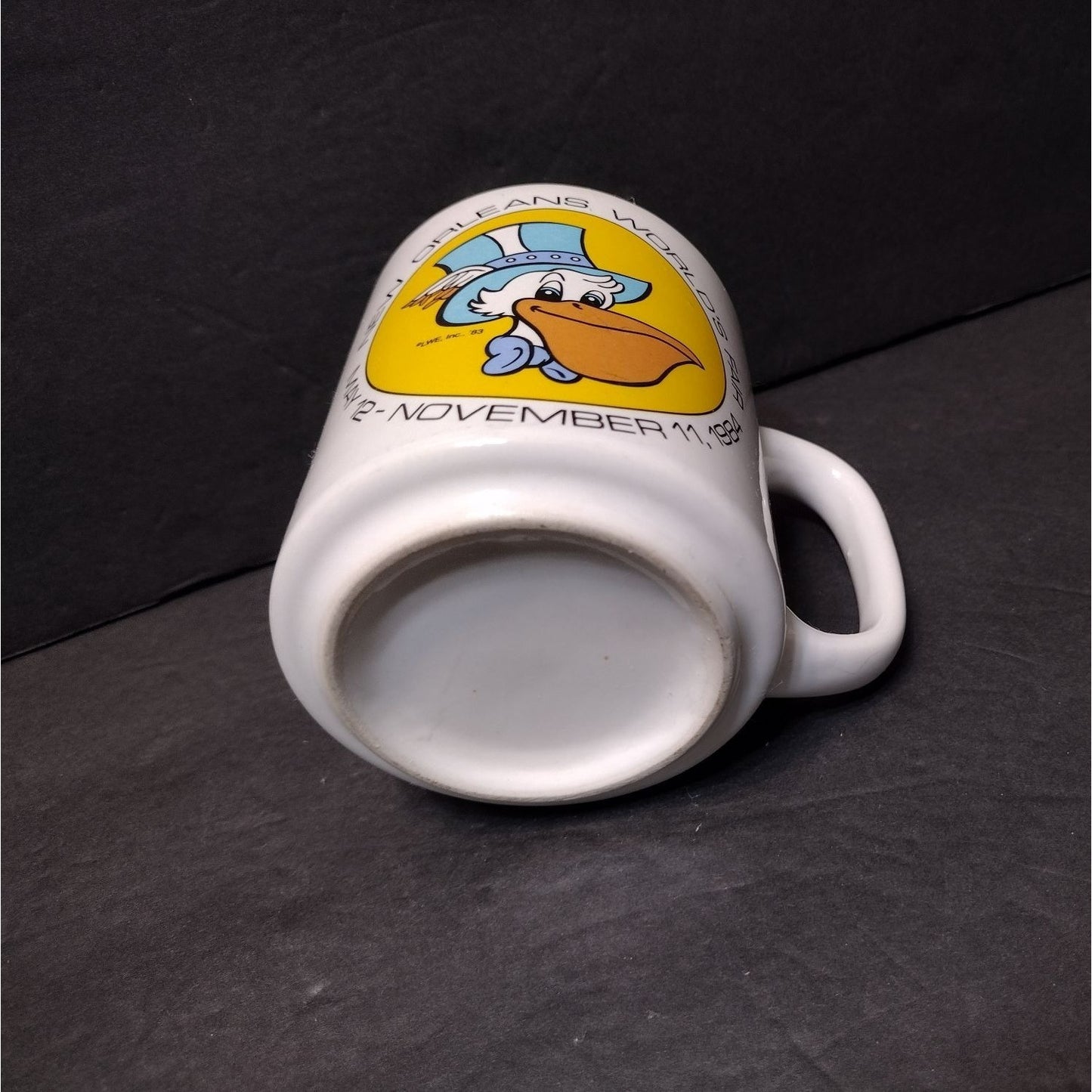 1984 New Orleans World's Fair Mug, Louisiana Seymore D. Fair Pelican Coffee Cup