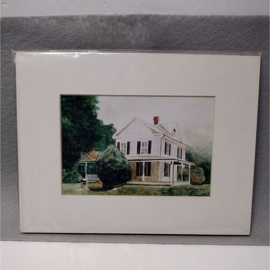 Signed Ivey Hayes Art Print Matted 1996 "Swansboro Farmhouse" 9x12 Lithograph NC