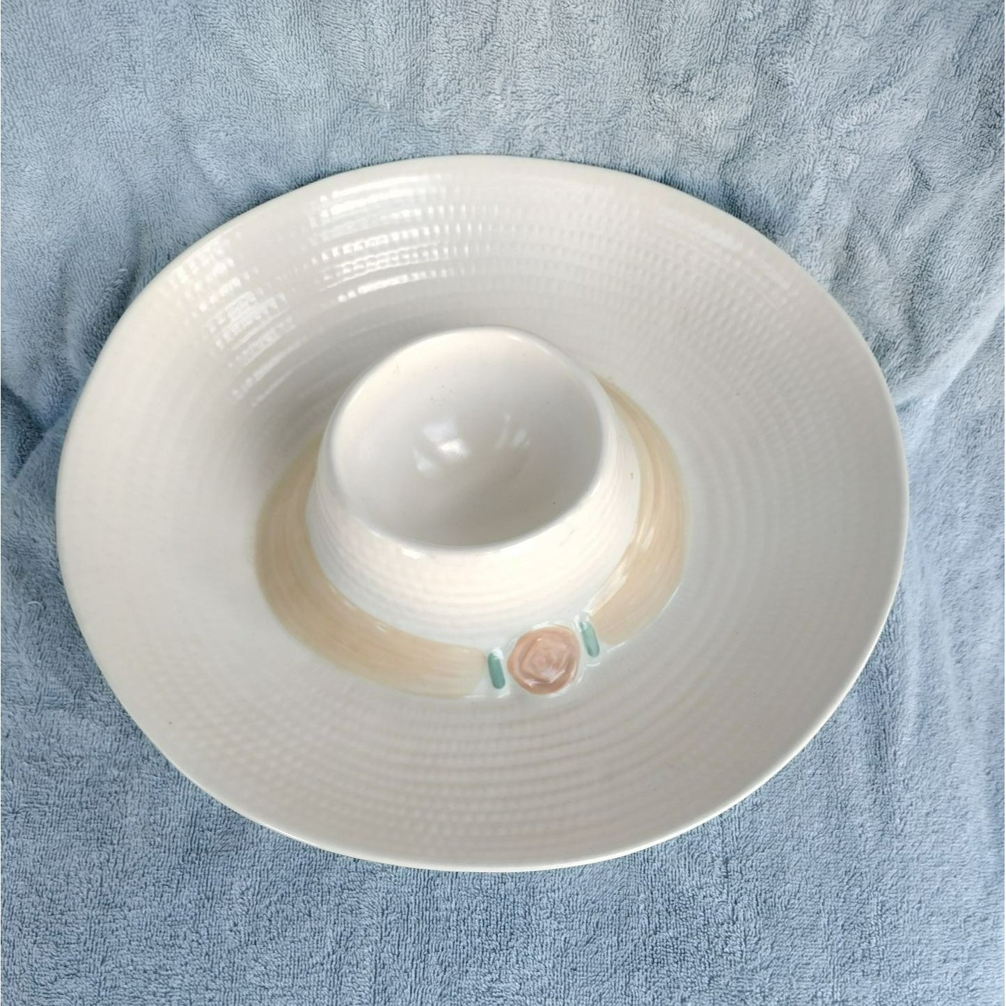 Vintage Treasure Craft Chip & Dip Dish, Sombrero Cowboy Hat USA Large Serving Bowl