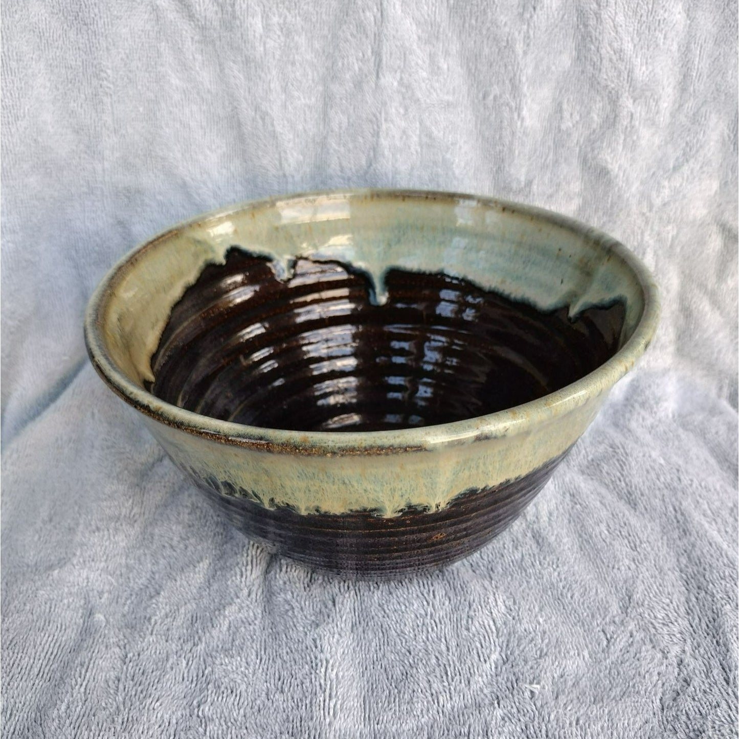 Dina Wilde-Ramsing Pottery, Large Studio Ceramic Bowl, Hand Crafted Signed 1980s