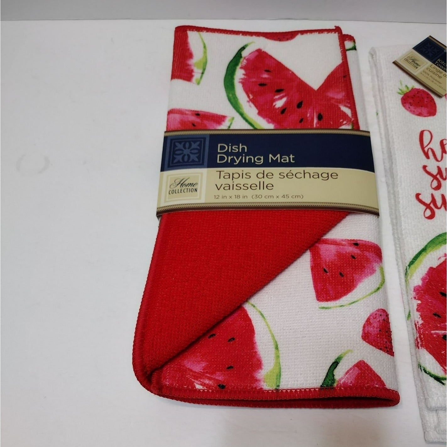 Watermelon Kitchen Linens, Kitchen Towel, Drying Mat, Summer Red Fruit NEW