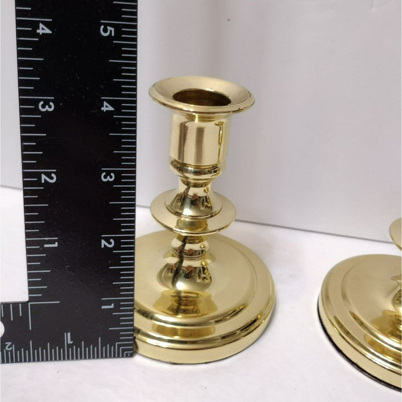 Vintage Baldwin Brass Candlesticks, Pair, Georgetown No 7220 4" Made in USA 1982