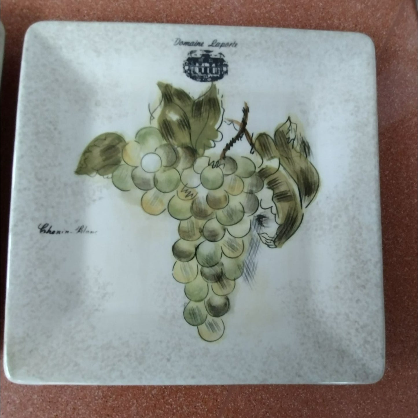222 Fifth Vinter's Journal Salad Plates, Set of 2, 8" Square Ceramic Wine Grapes