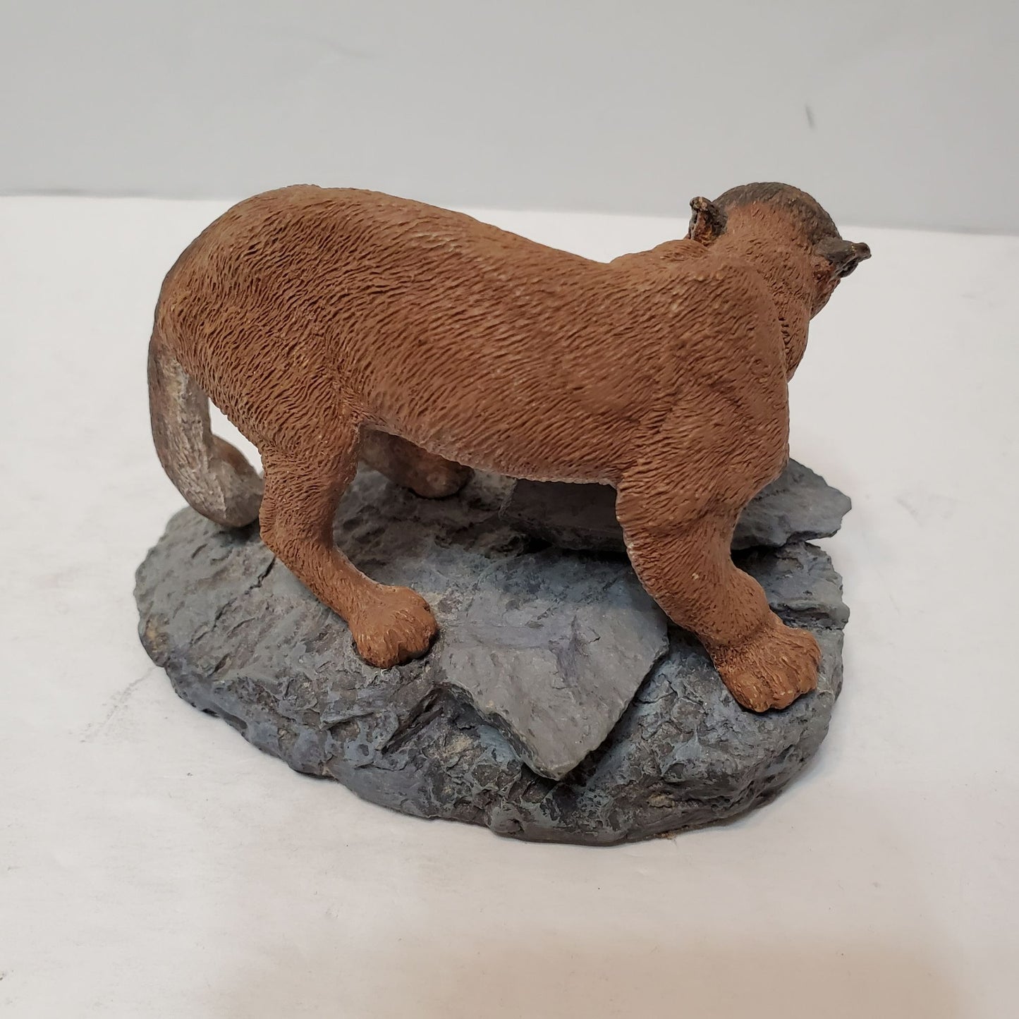 Franklin Mint 1987 Felis Concolor Cougar Sculpture Wildlife Preservation Trust Collection 4 Inches Crafted in Korea