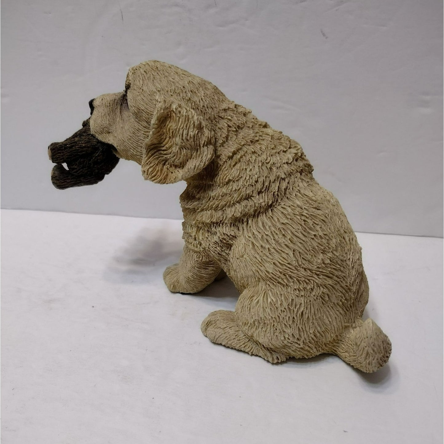 Living Stone Realistic Golden Retriever Dog Figurine, Puppy & Teddy Bear Vintage 1998 Dog Statue