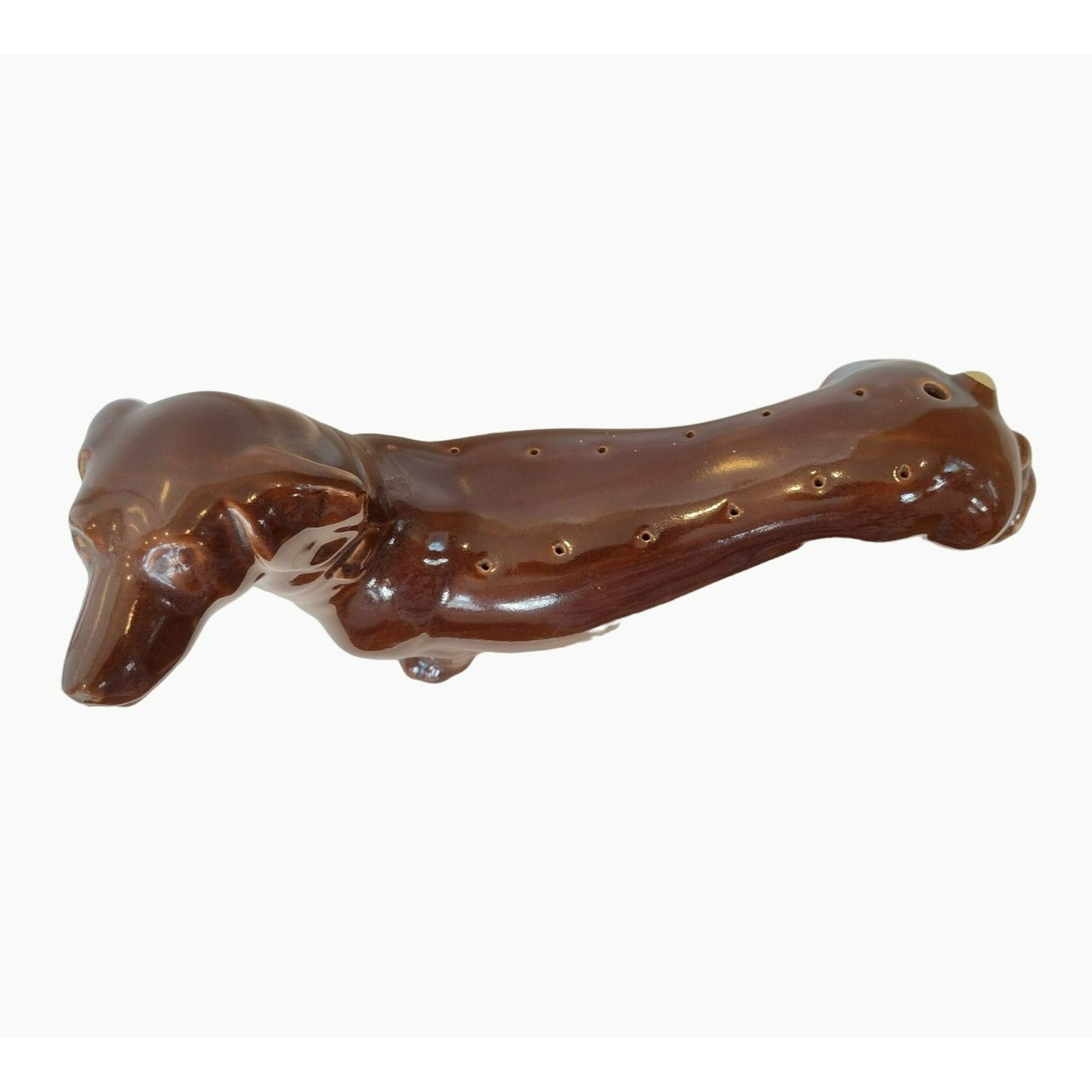 ABCO Handpainted Hors D'Oeuvres Dachshund Server, Alexander Backer Vintage Dog Appetizer Stand, Toothpick Holder