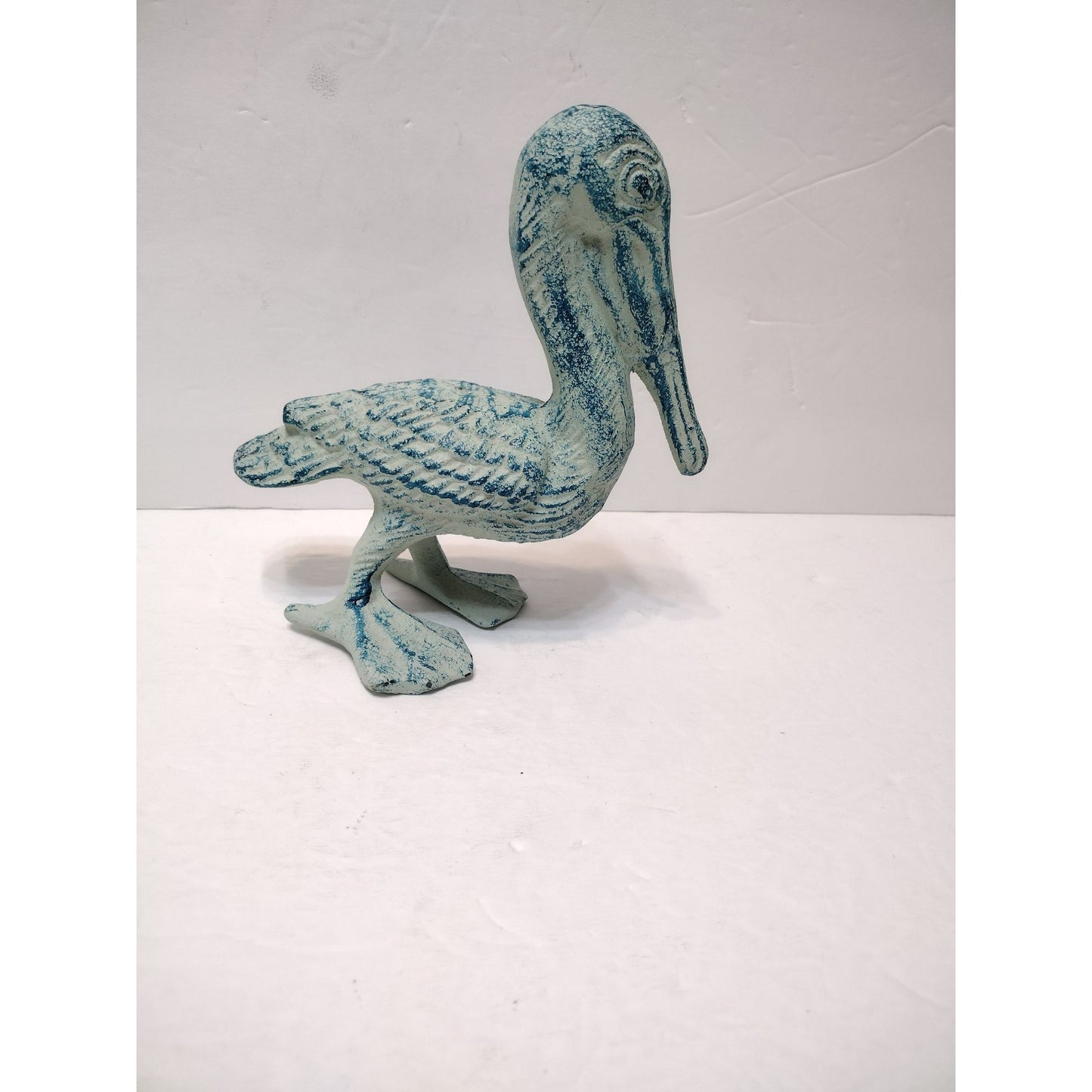 Cast Iron Pelican Figurine, Bird Paperweight, Door Stop, Nautical Beach Coastal