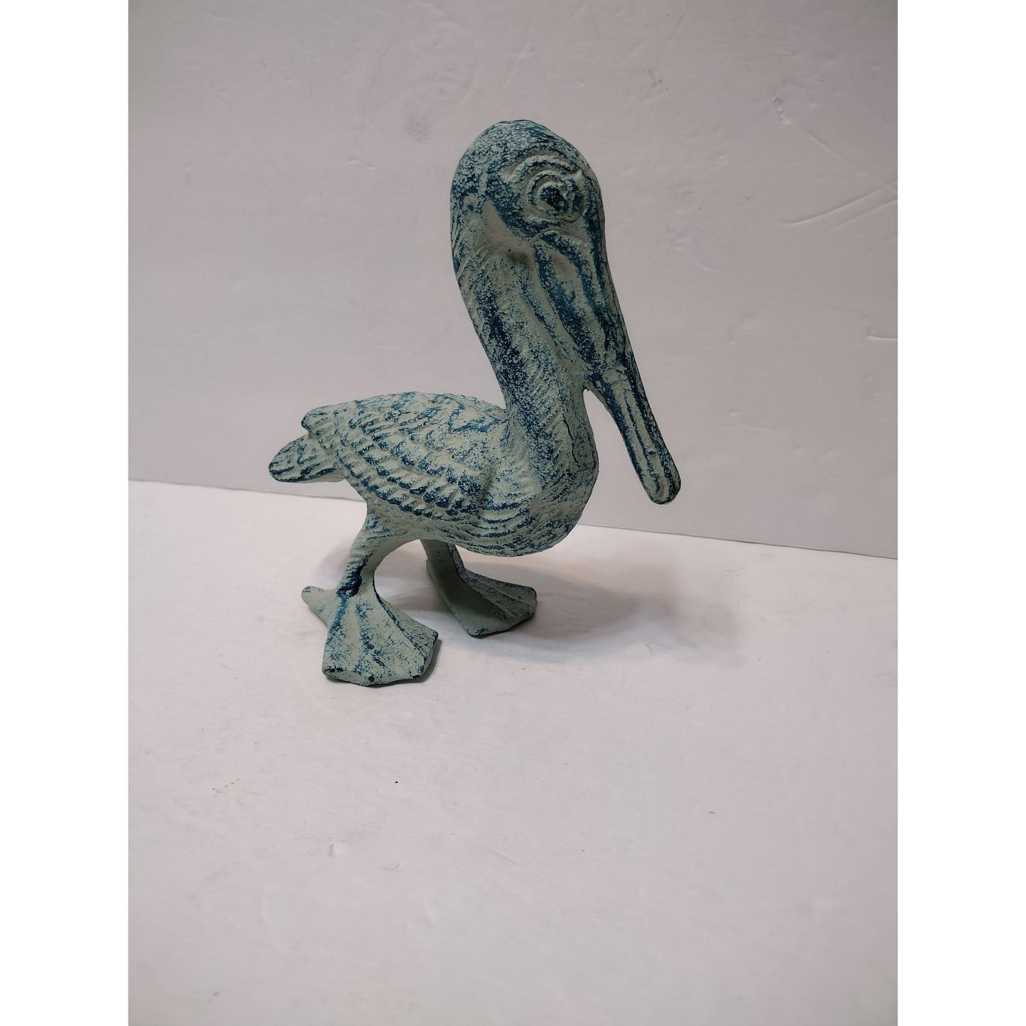 Cast Iron Pelican Figurine, Bird Paperweight, Door Stop, Nautical Beach Coastal