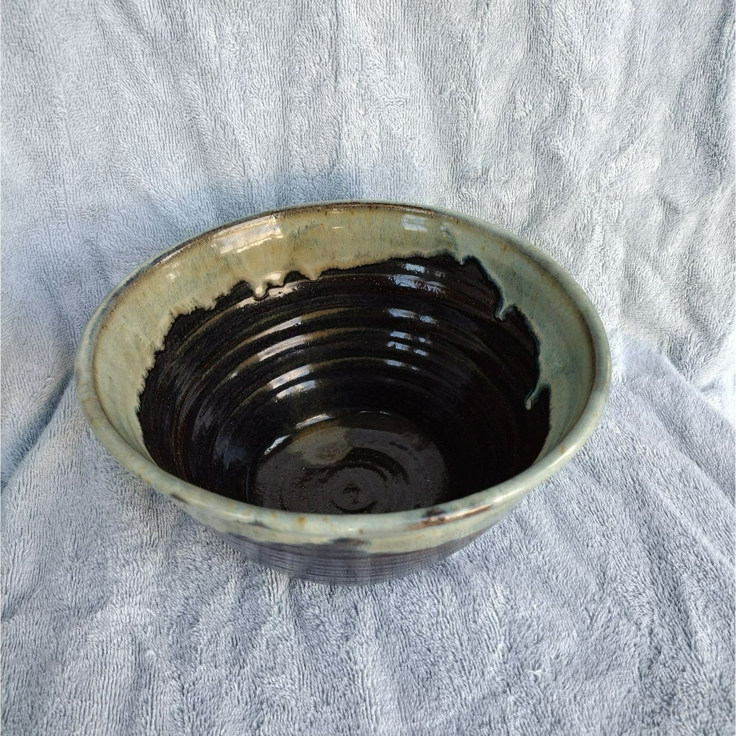 Dina Wilde-Ramsing Pottery, Large Studio Ceramic Bowl, Hand Crafted Signed 1980s