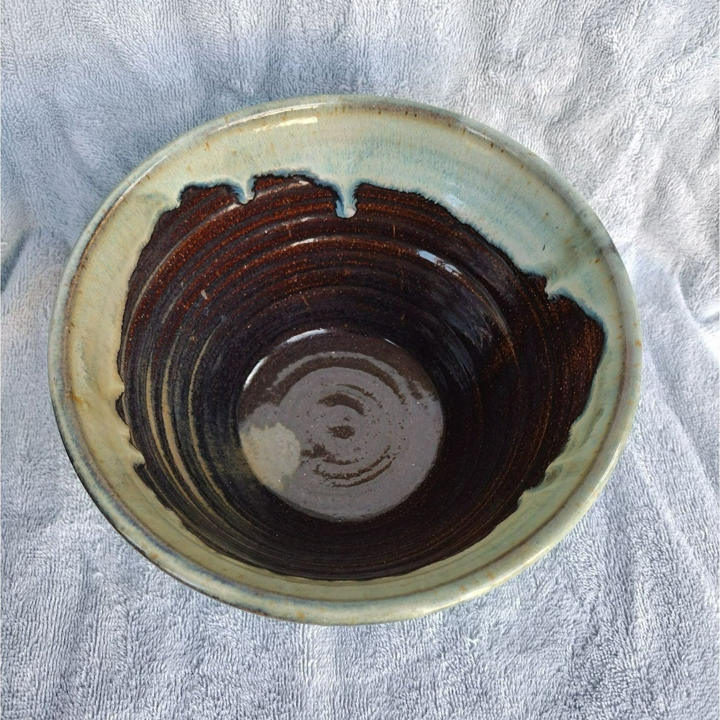 Dina Wilde-Ramsing Pottery, Large Studio Ceramic Bowl, Hand Crafted Signed 1980s
