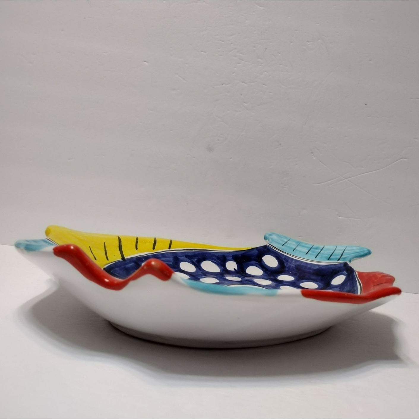 La Musa Handpainted Ceramic Fish Platter, Made in Italy, Serving Plate, Wall Hanging