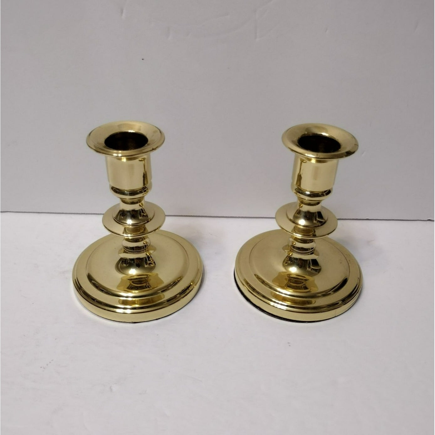 Vintage Baldwin Brass Candlesticks, Pair, Georgetown No 7220 4" Made in USA 1982