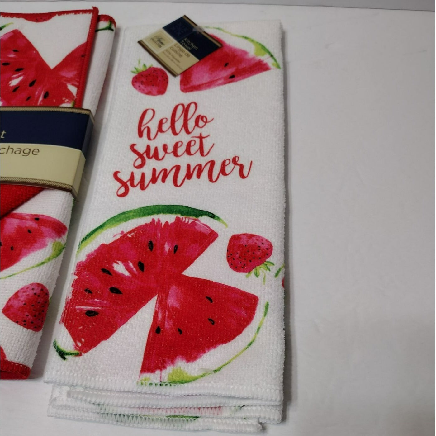 Watermelon Kitchen Linens, Kitchen Towel, Drying Mat, Summer Red Fruit NEW