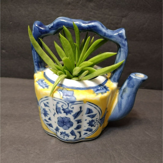 Vintage Asian Succulent Planter, Miniature Teapot, Ceramic Plant Pot, Eclectic Gift