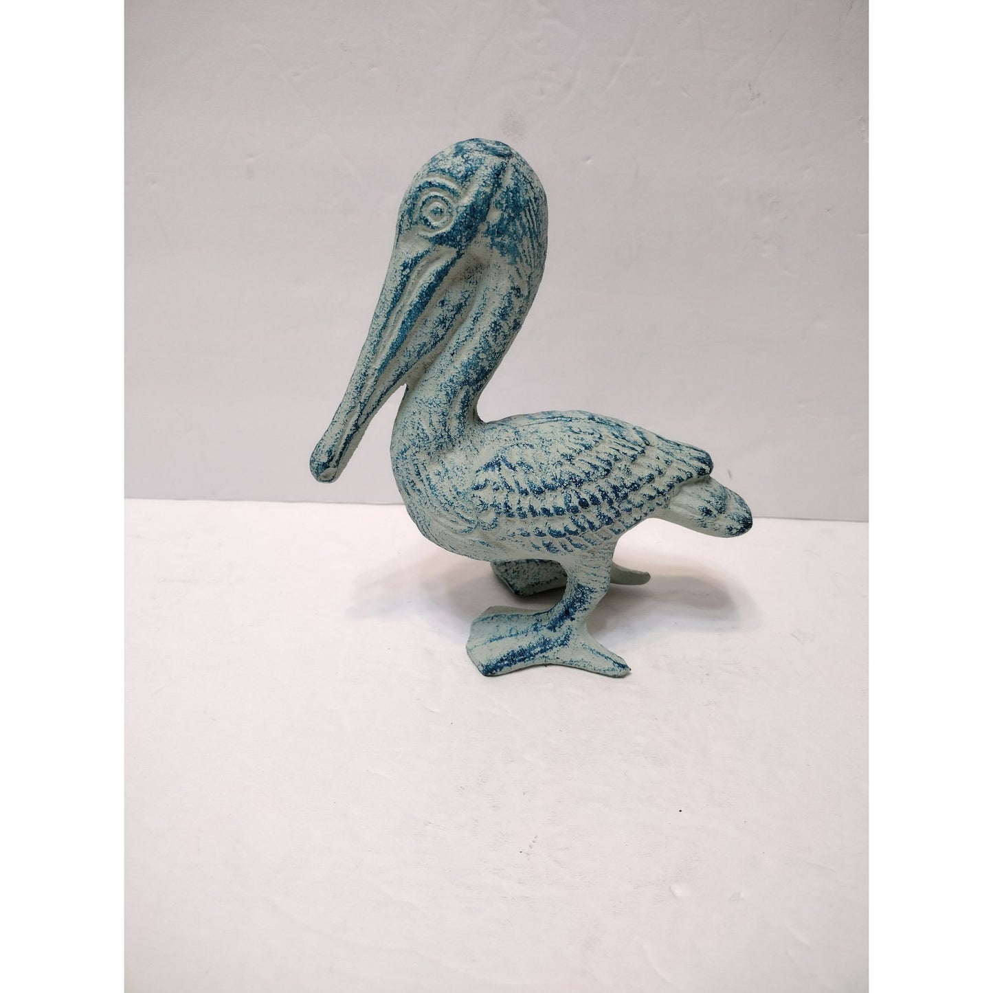 Cast Iron Pelican Figurine, Bird Paperweight, Door Stop, Nautical Beach Coastal