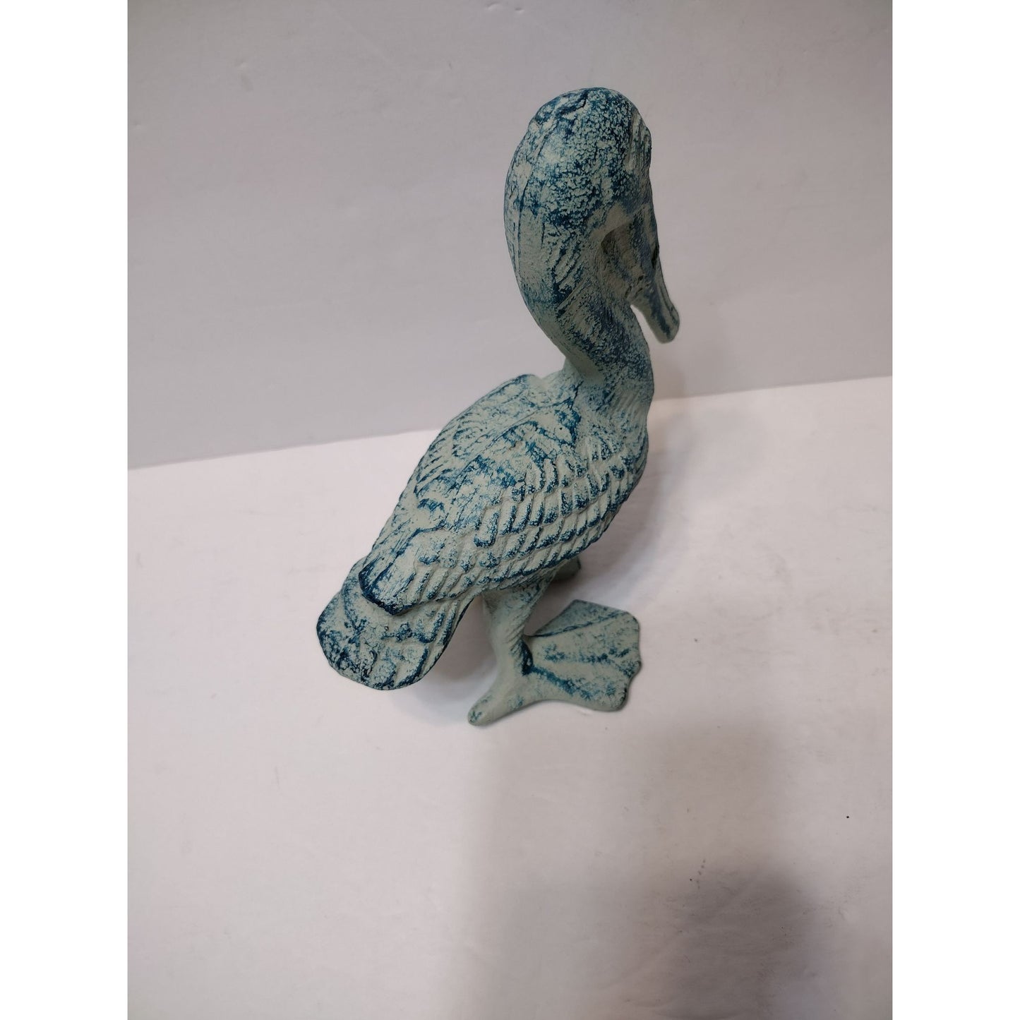 Cast Iron Pelican Figurine, Bird Paperweight, Door Stop, Nautical Beach Coastal