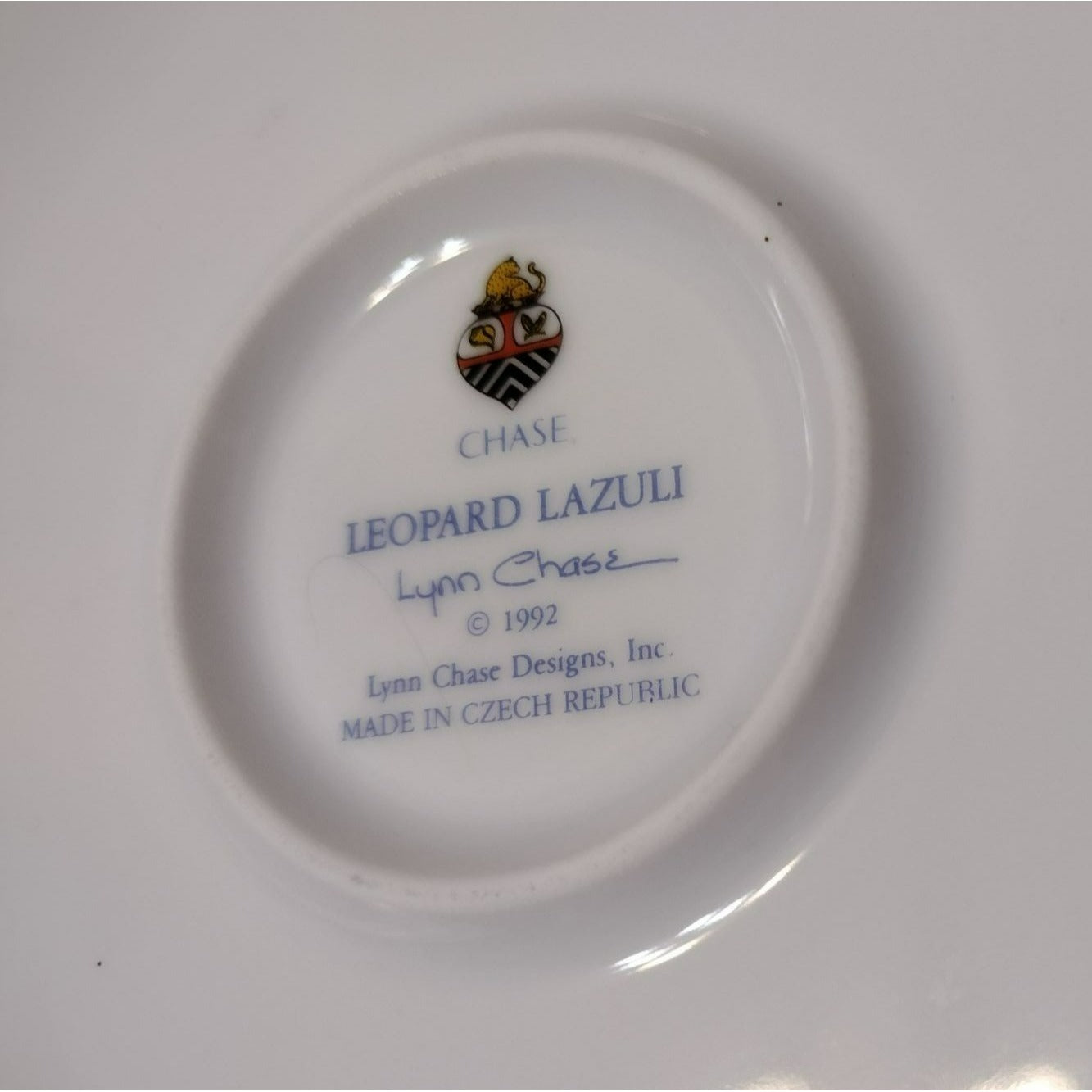 Lynn Chase Leopard Lazuli Chop Plate, Vintage 12" Platter Charger Czech Republic