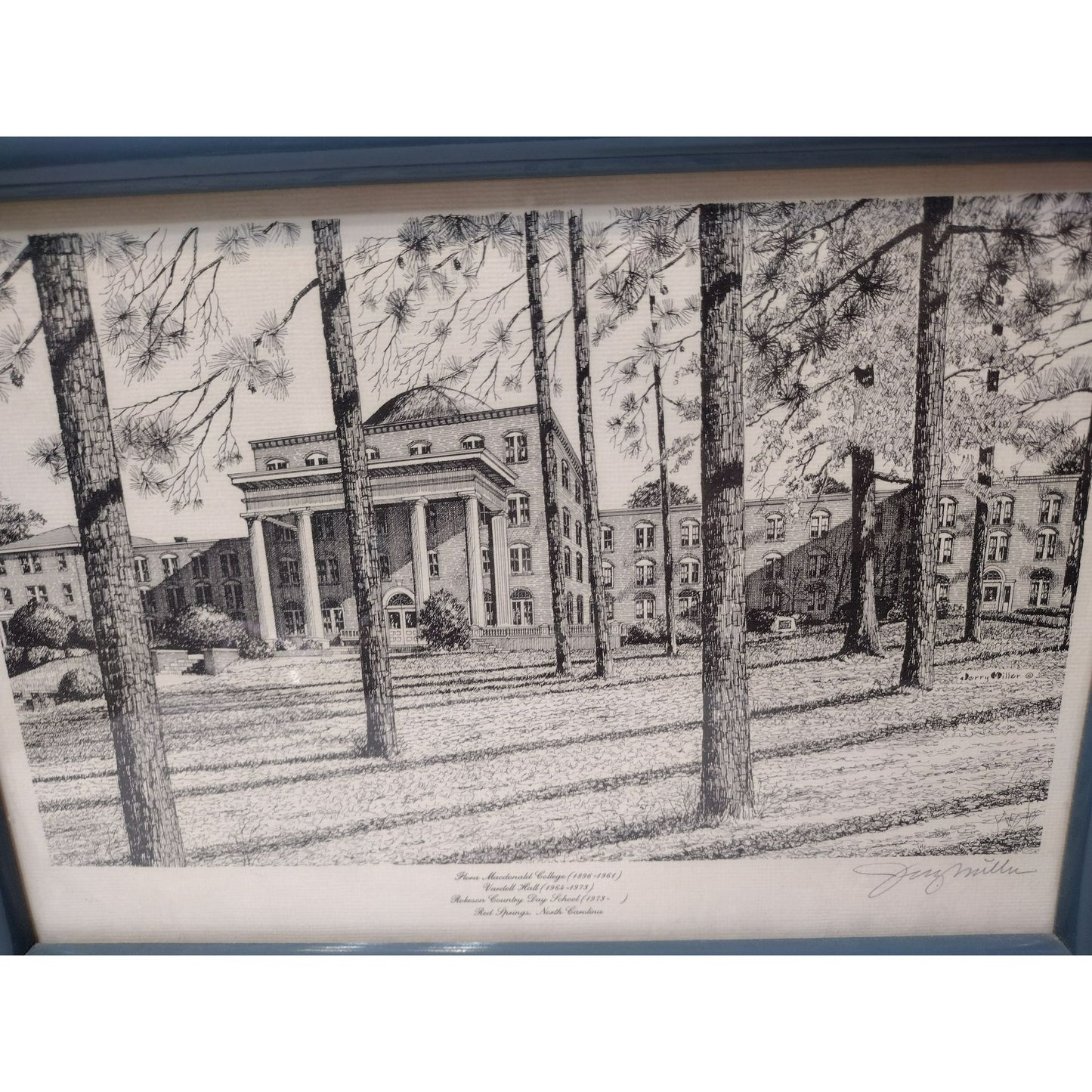 Jerry Miller Signed Art Robeson Country Day School Red Springs North Carolina