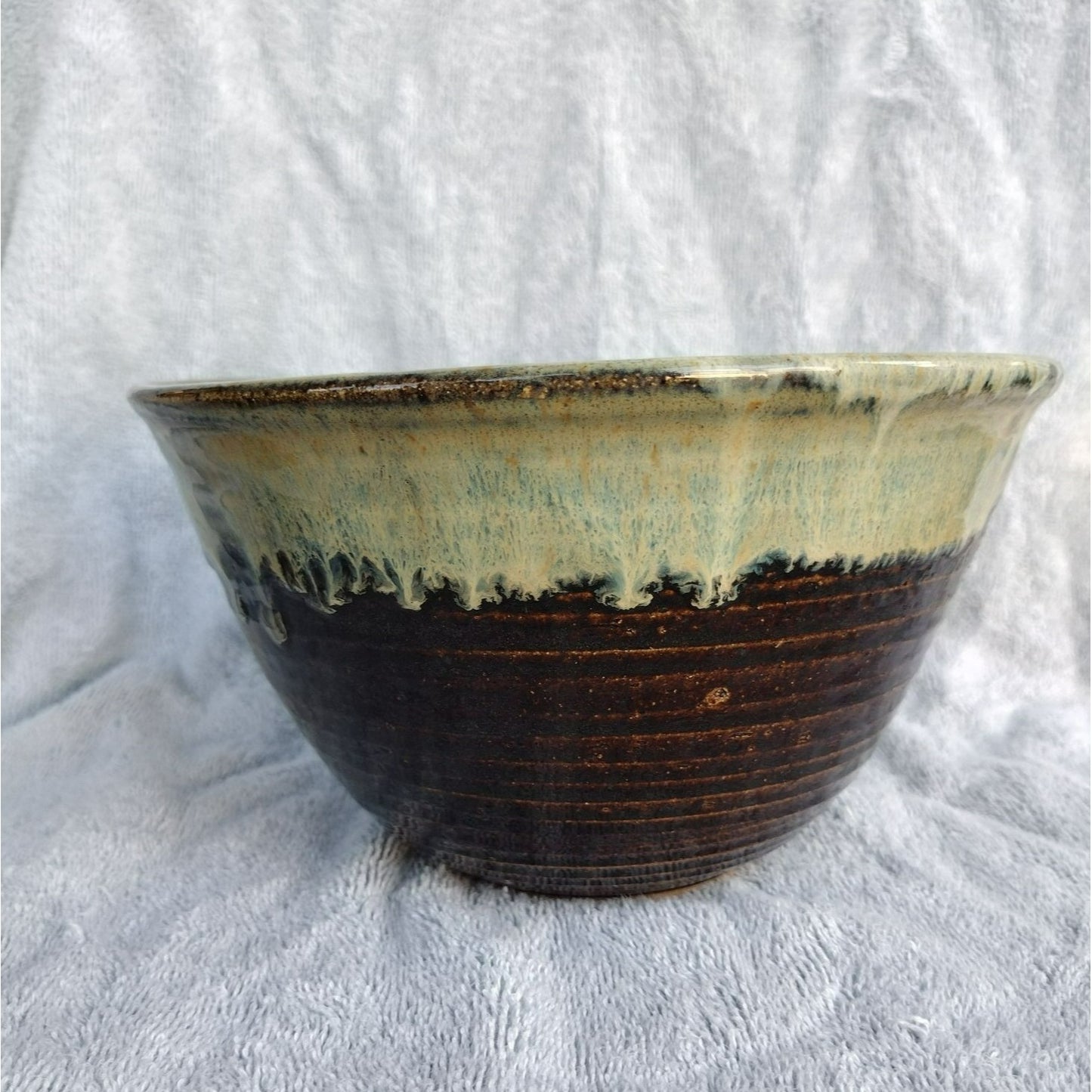 Dina Wilde-Ramsing Pottery, Large Studio Ceramic Bowl, Hand Crafted Signed 1980s